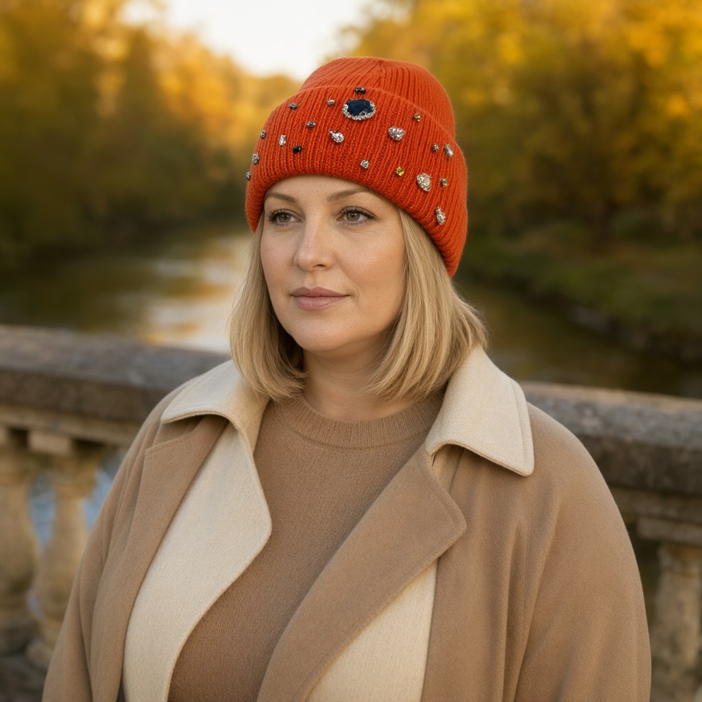 Gorro suzzane con una modelo para mujer Angara Moda