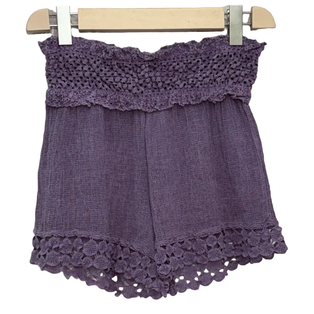 Pantalón corto Okapi en color Púrpura sobre fondo blanco para mujer Angara Moda
