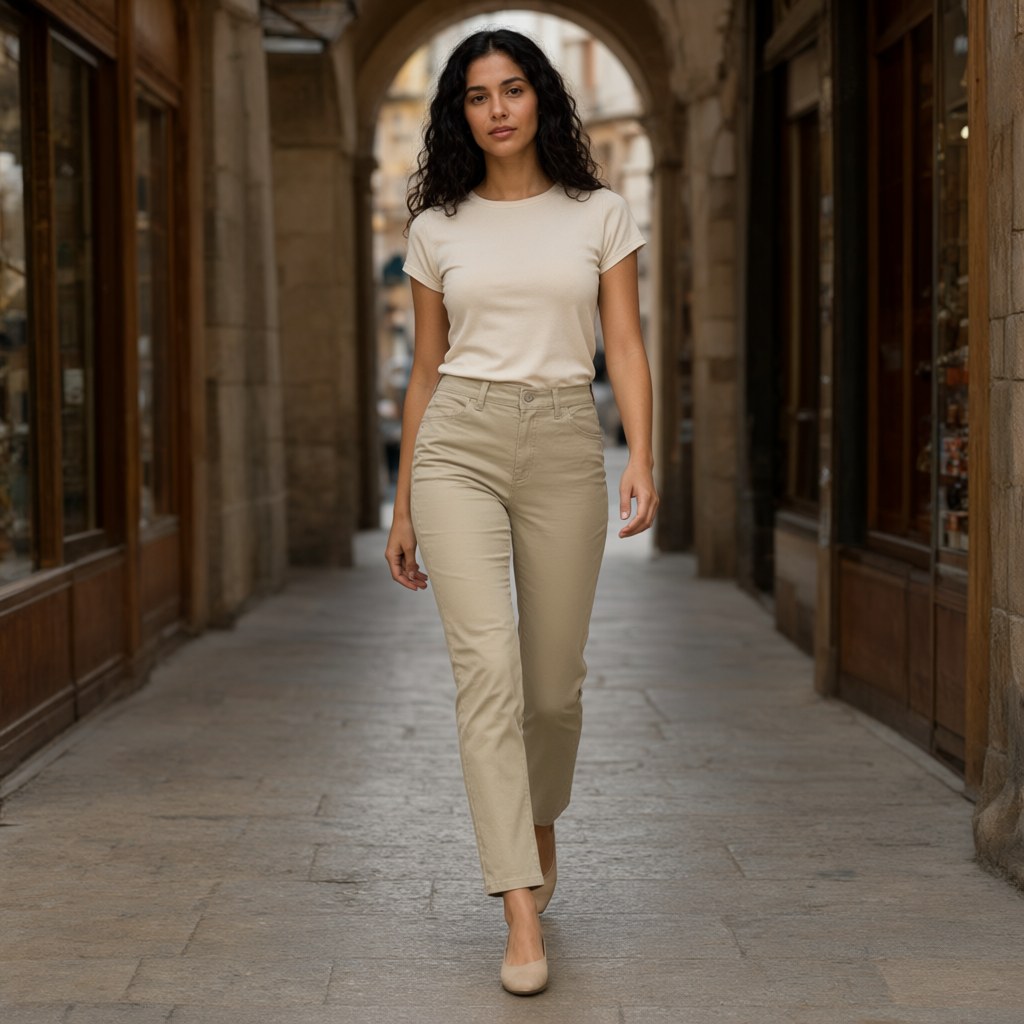 Pantalon Ohanes con una modelo para mujer Angara Moda