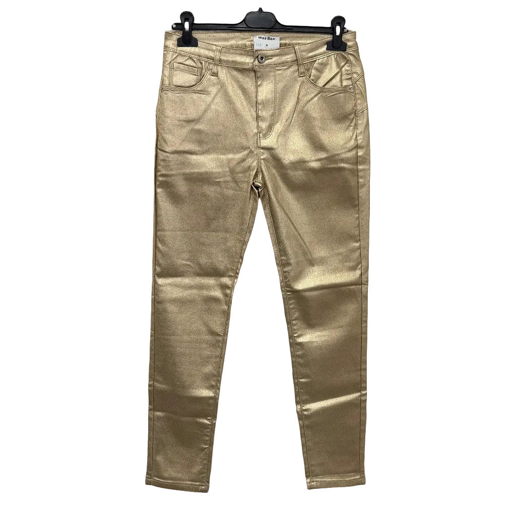 Pantalon Seron en color Dorado sobre fondo blanco para mujer Angara Moda