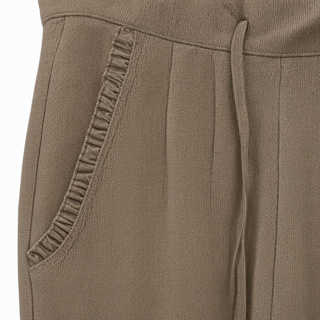 Detalle del tejido de Pantalon Encinas para mujer Angara Moda