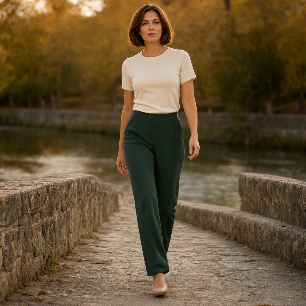 Pantalon Belmez con una modelo para mujer Angara Moda