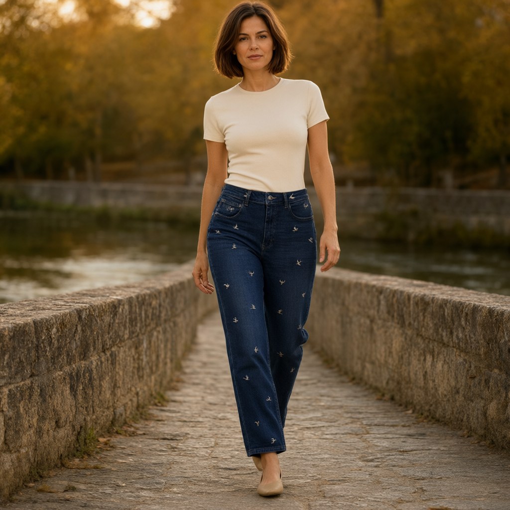 Pantalon Beas con una modelo para mujer Angara Moda