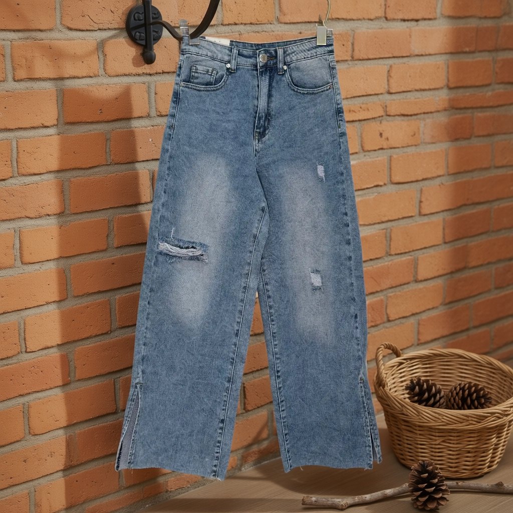 Pantalon vaquero Corte gana colgada en un ambiente para mujer Angara Moda