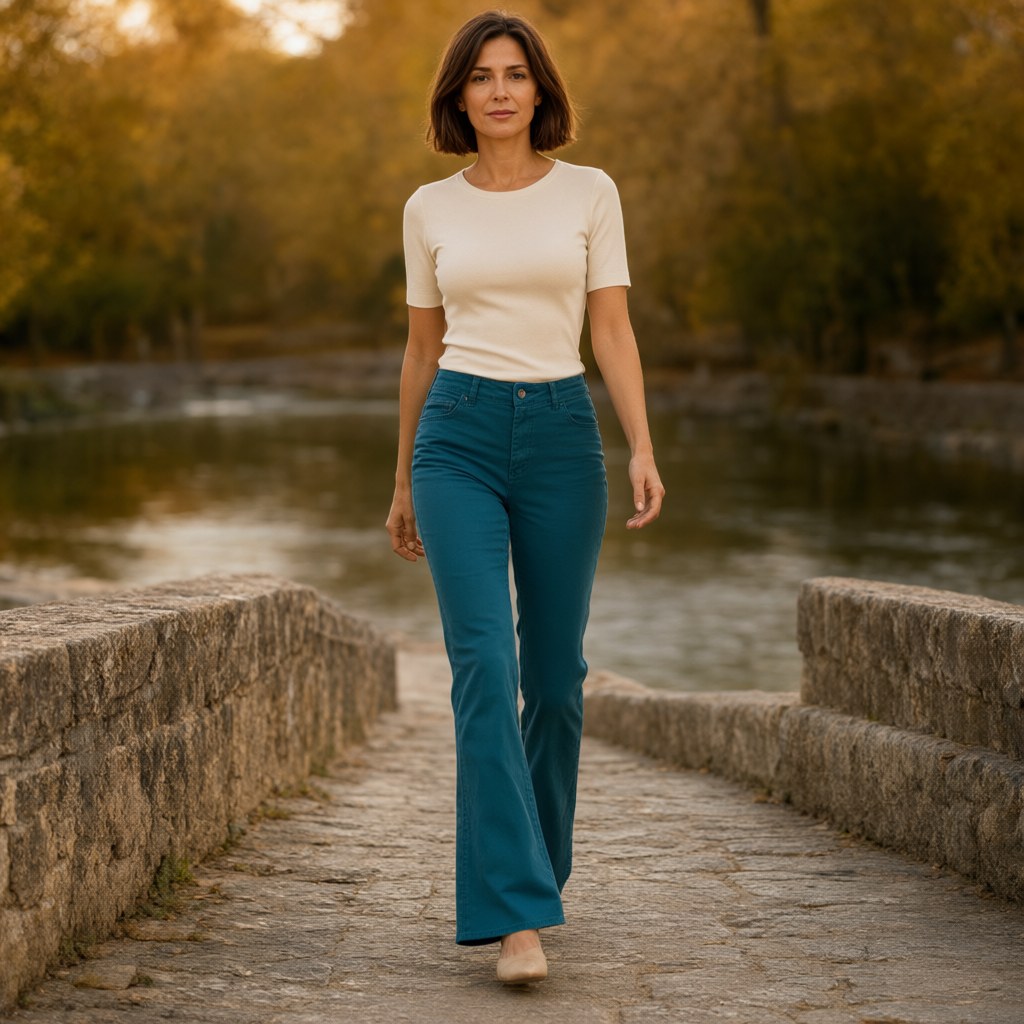 Pantalon Umbrete con una modelo para mujer Angara Moda