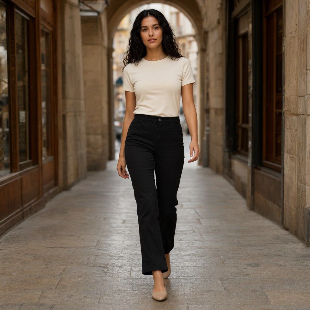 Pantalon Gines con una modelo para mujer Angara Moda