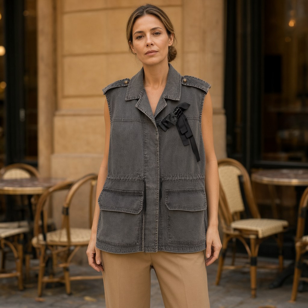Chaleco villarodrigo con una modelo para mujer Angara Moda