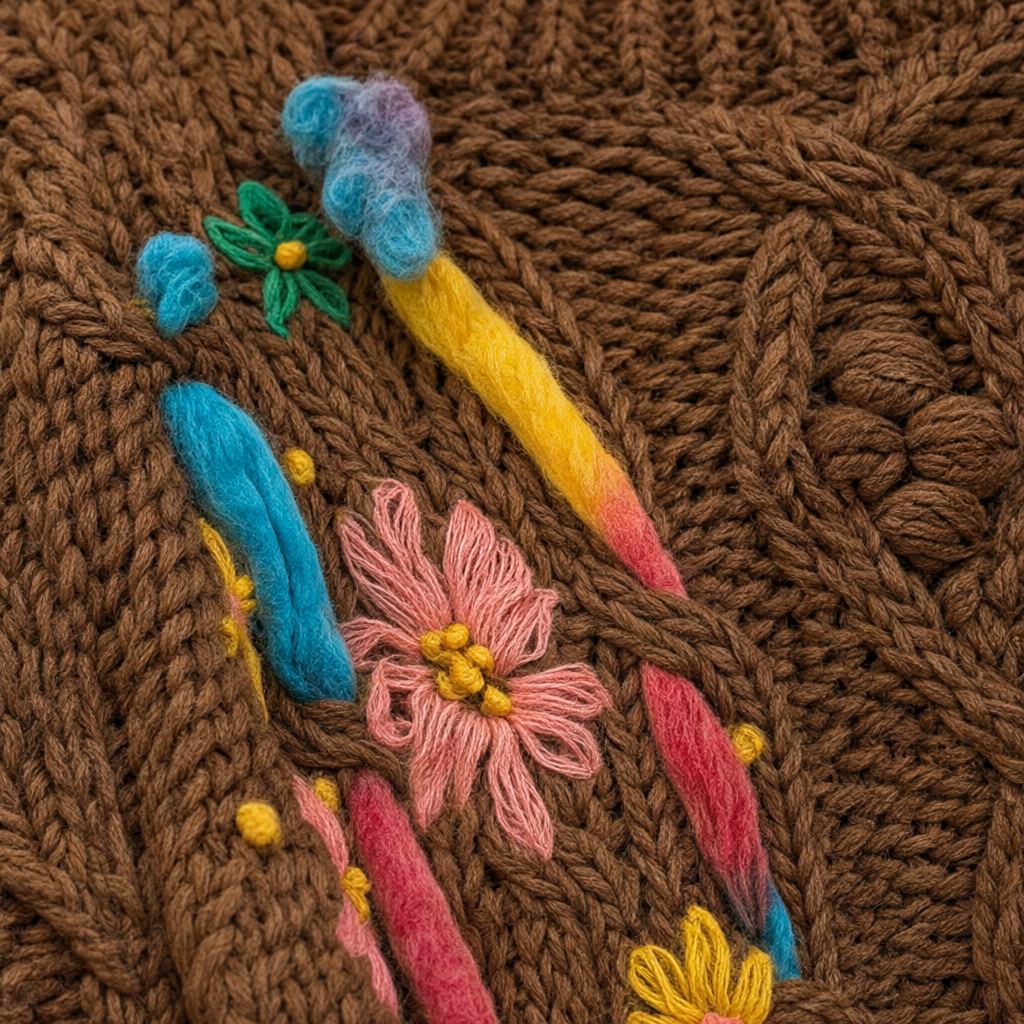 Detalle del tejido de Jersey Emú para mujer Angara Moda