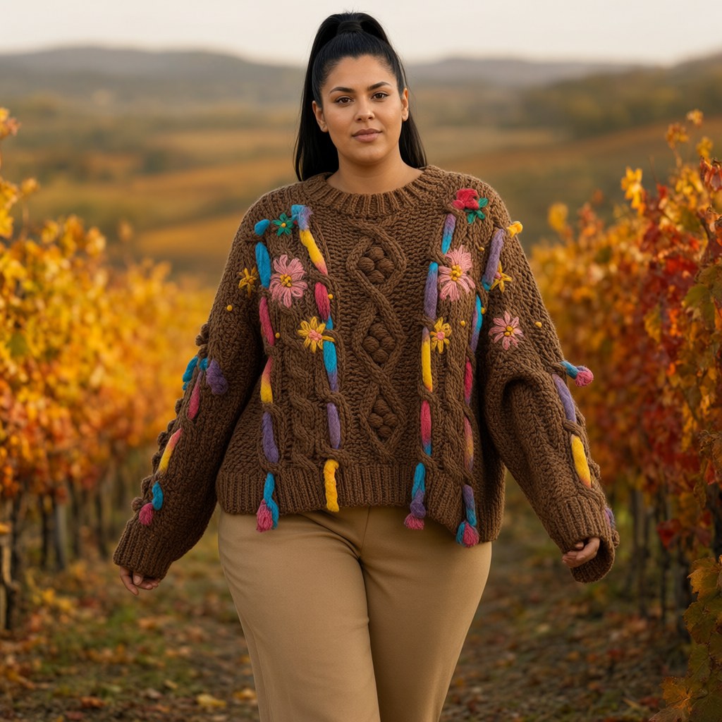 Jersey Emú con una modelo para mujer Angara Moda