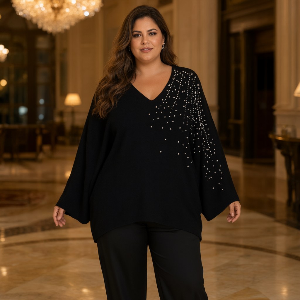Jersey Urraca con una modelo para mujer Angara Moda
