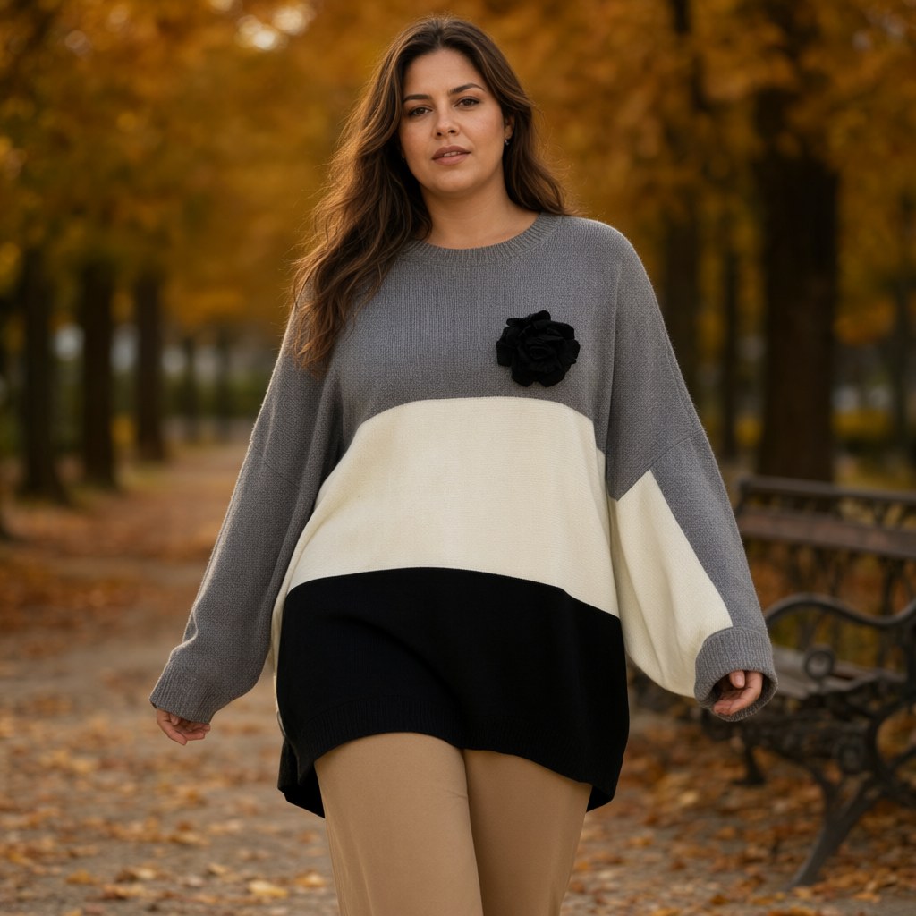 Jersey Quetzal con una modelo para mujer Angara Moda