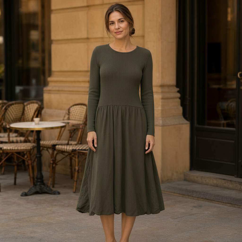 Vestido midi bea con una modelo para mujer Angara Moda