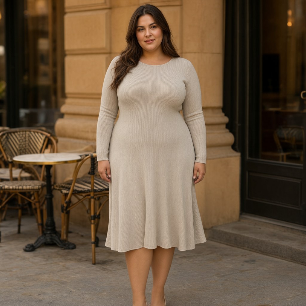 Vestido corto bina con una modelo para mujer Angara Moda