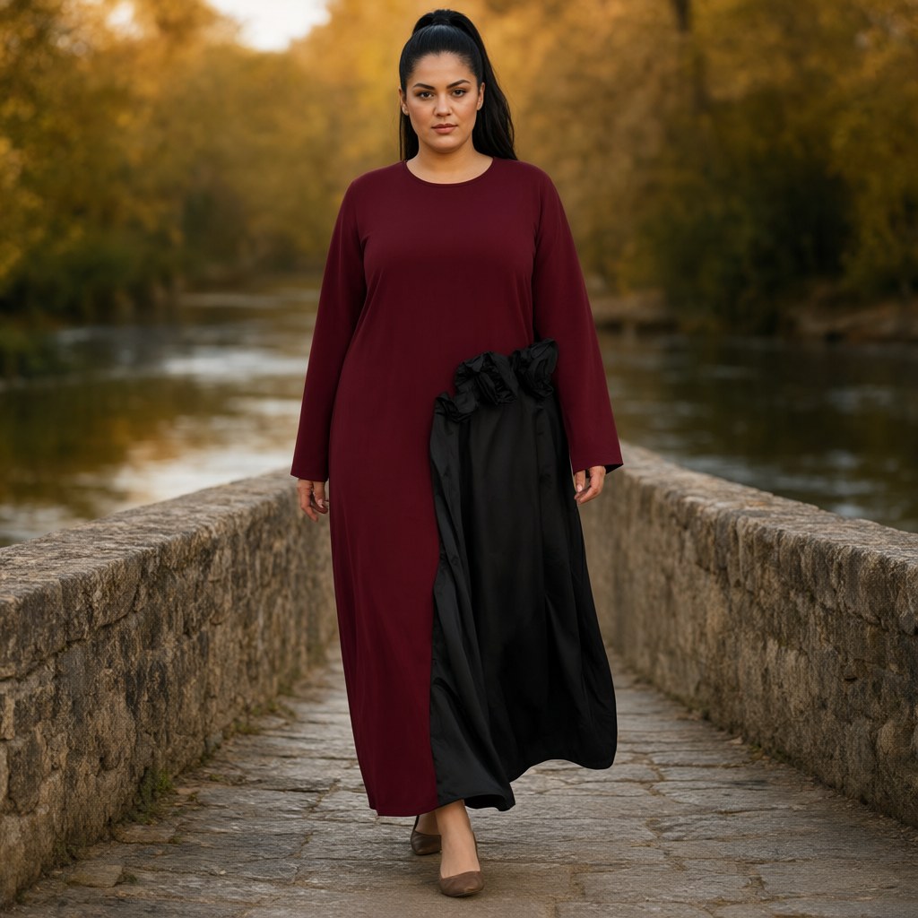 Vestido largo ema con una modelo para mujer Angara Moda