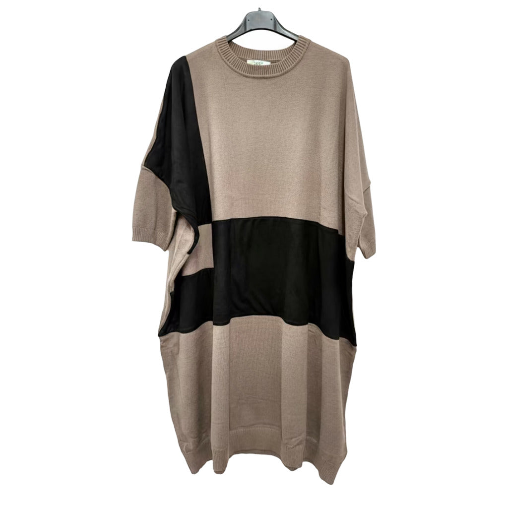 Vestido corto ena en color Topo sobre fondo blanco para mujer Angara Moda