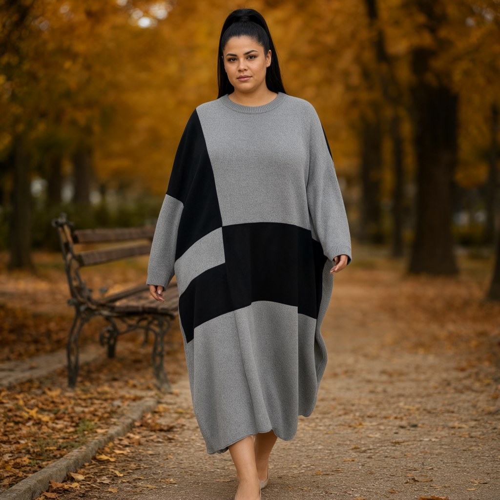 Vestido corto ena con una modelo para mujer Angara Moda