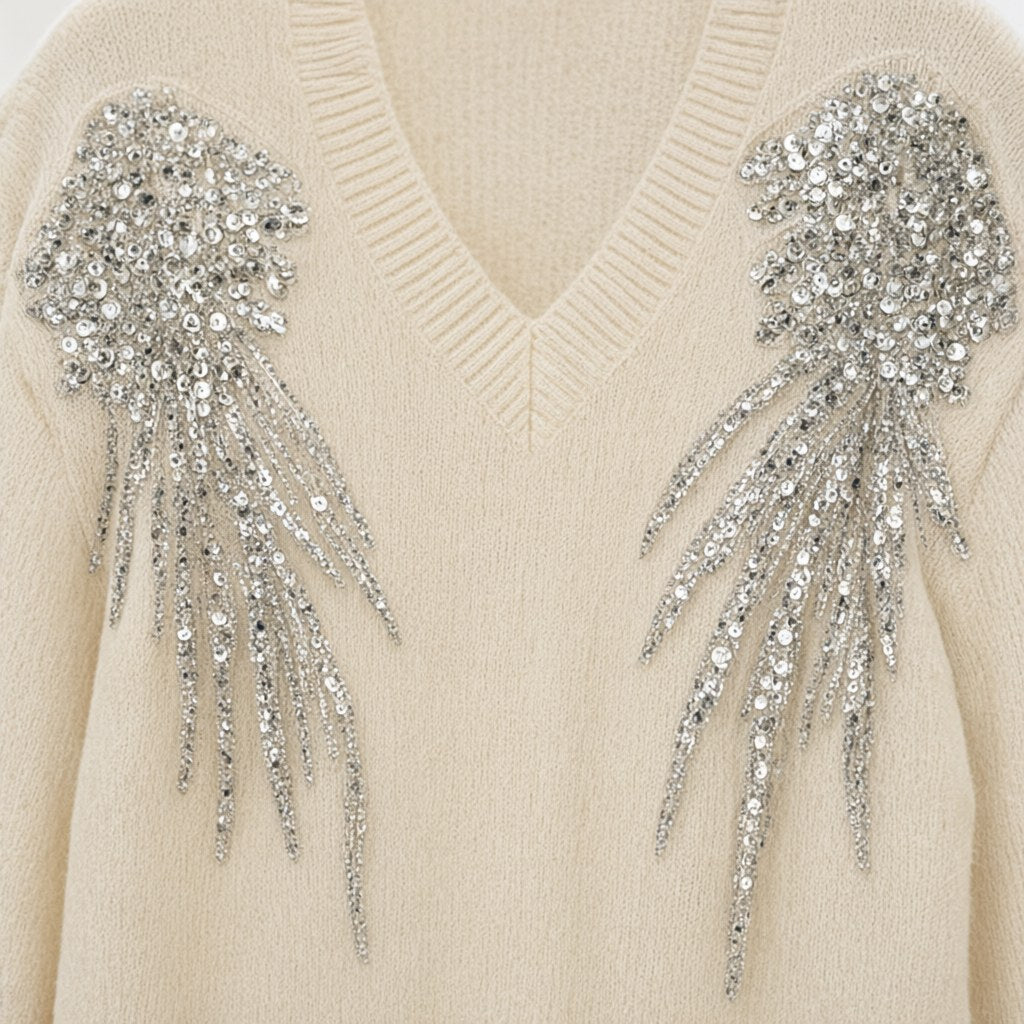 Detalle del tejido de Vestido corto evi para mujer Angara Moda