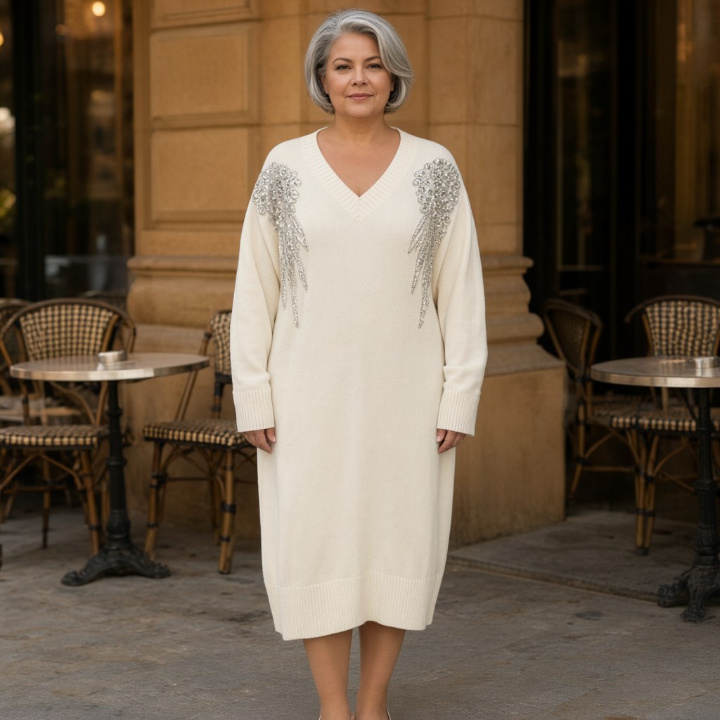Vestido corto evi con una modelo para mujer Angara Moda