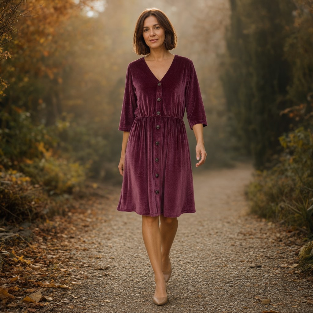Vestido corto Gia con una modelo para mujer Angara Moda