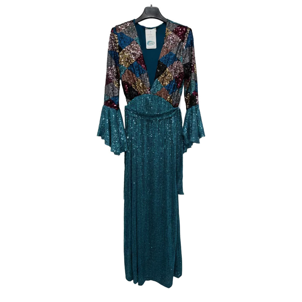 Vestido largo Iri sobre fondo blanco para mujer Angara Moda