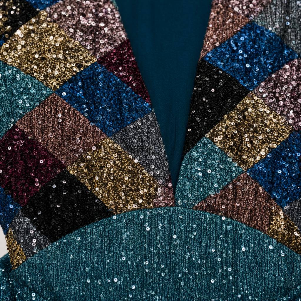 Detalle del tejido de Vestido largo Iri para mujer Angara Moda