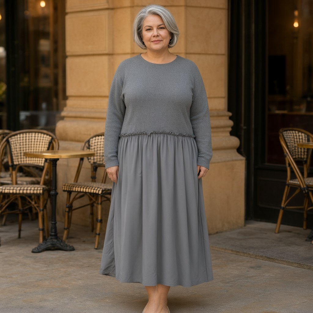 Vestido largo Gia con una modelo para mujer Angara Moda