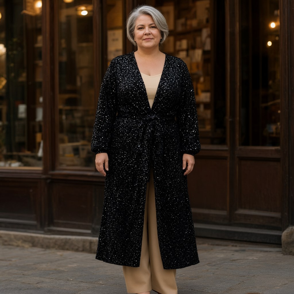 Vestido largo Lira con una modelo para mujer Angara Moda