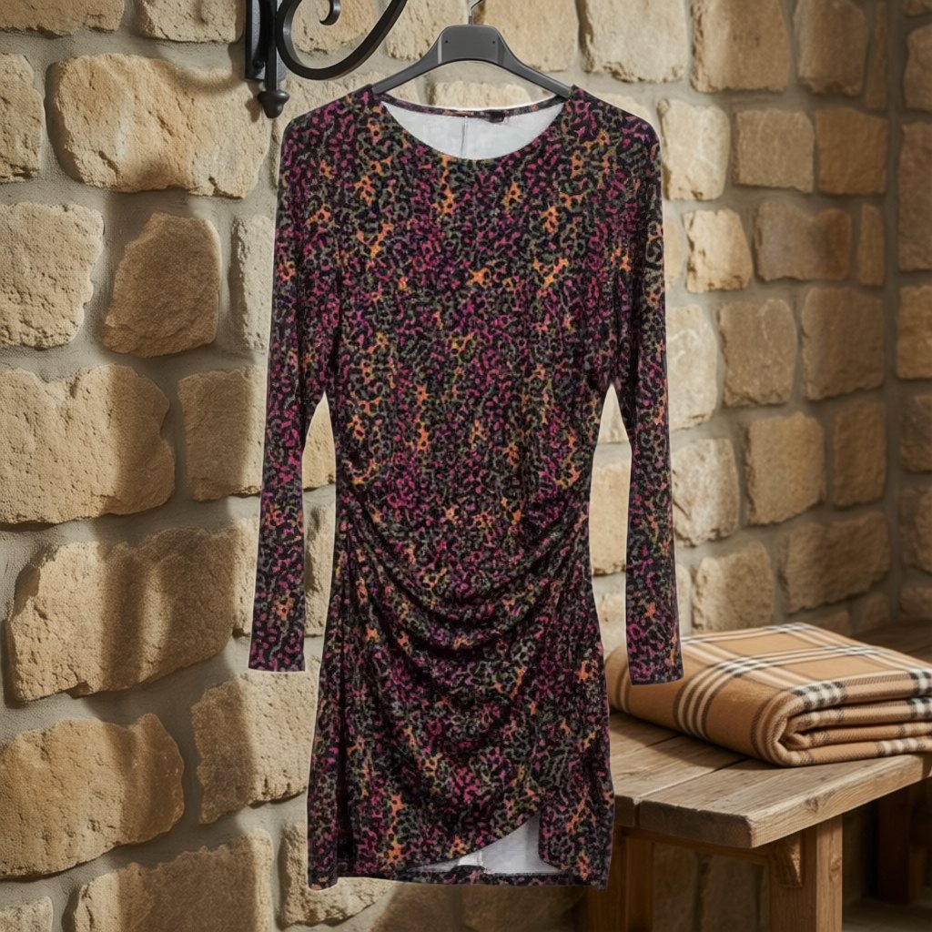 Vestido corto Yara colgada en un ambiente para mujer Angara Moda
