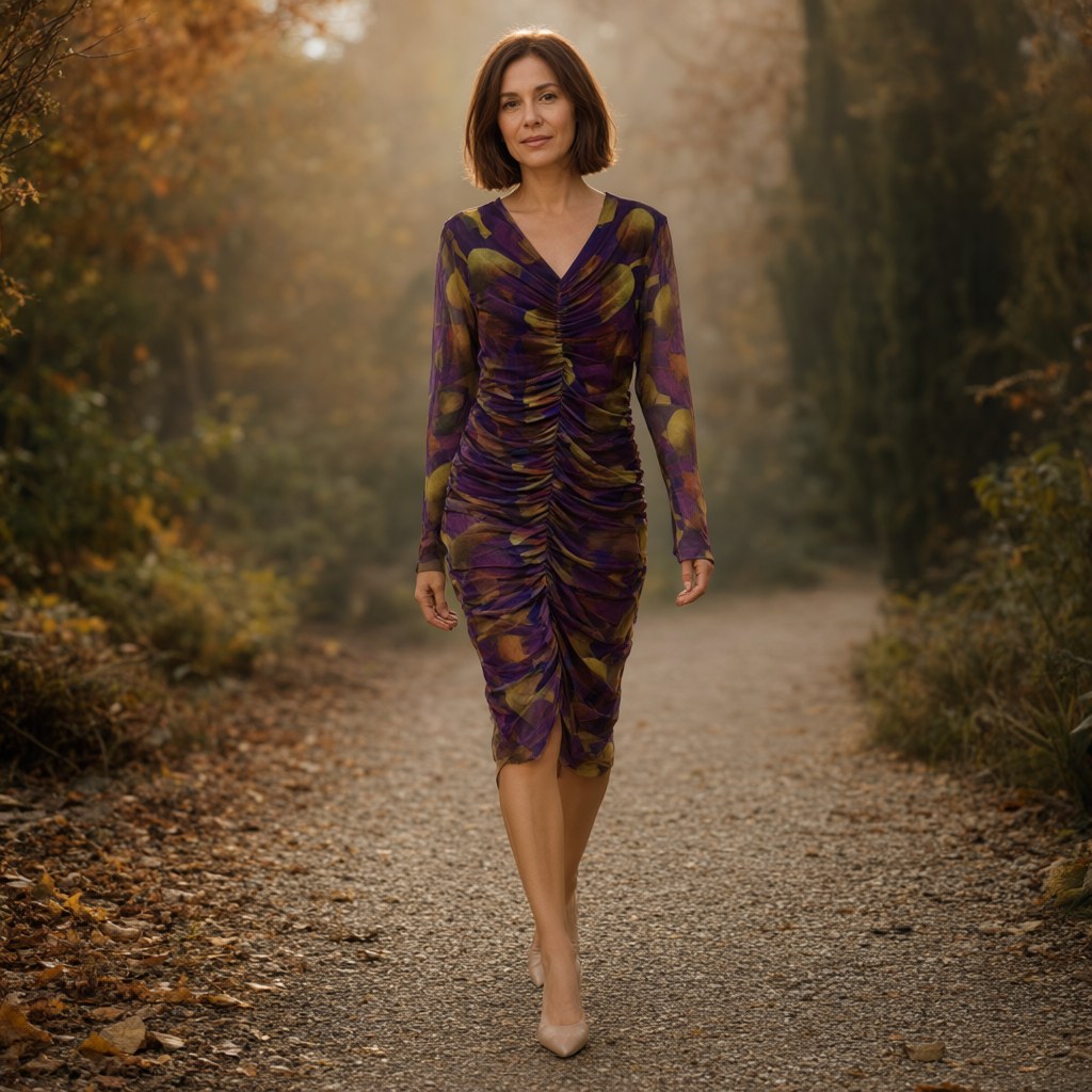 Vestido corto Zura con una modelo para mujer Angara Moda