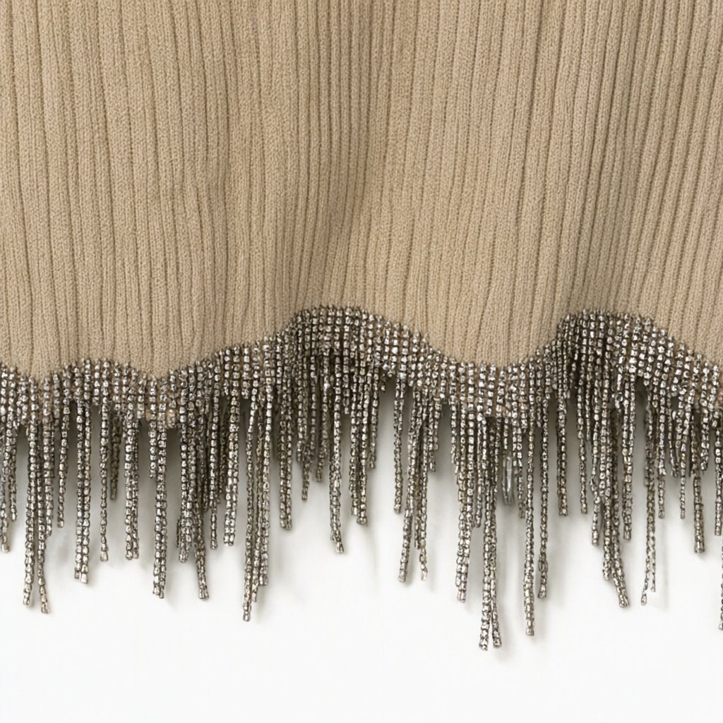 Detalle del tejido de Vestido corto Zora para mujer Angara Moda