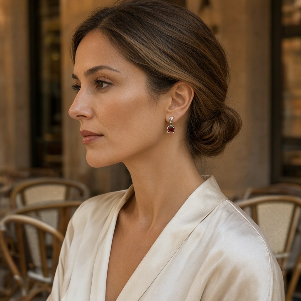 Pendiente 08 puestos en una modelo para mujer Angara Moda
