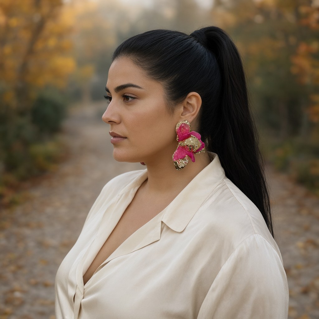 Pendiente paula puestos en una modelo para mujer Angara Moda