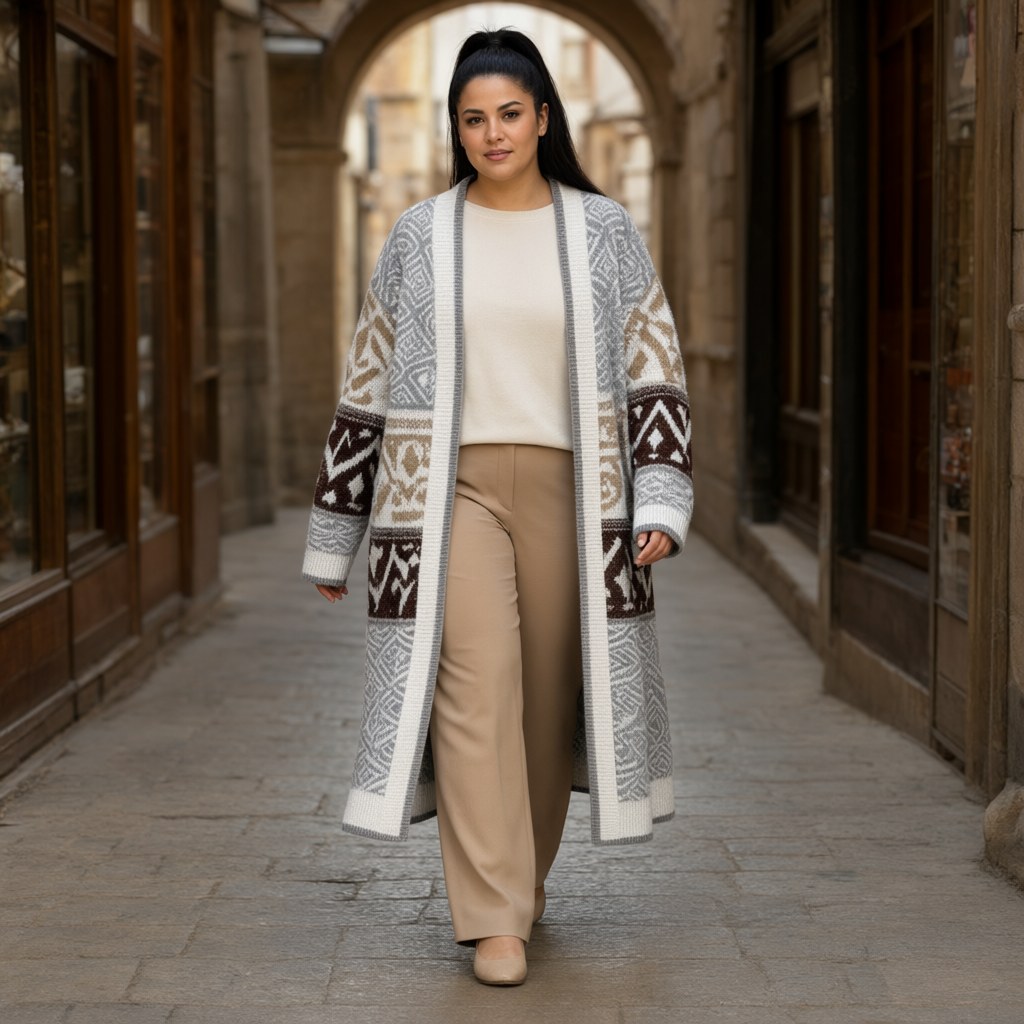 Chaqueta lana pura con una modelo para mujer Angara Moda