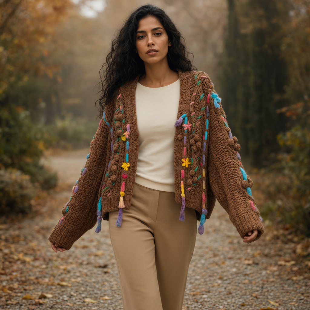 Chaqueta lana brumosa con una modelo para mujer Angara Moda