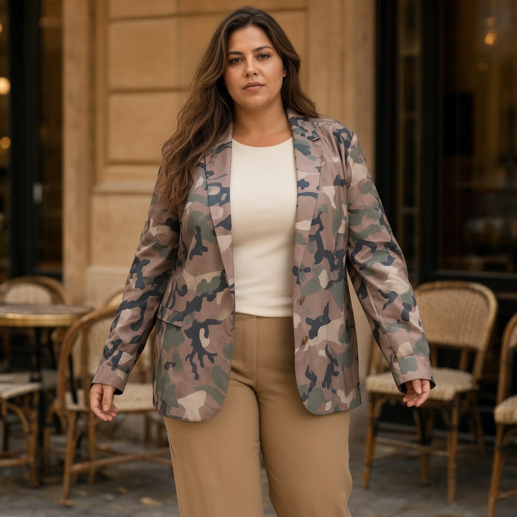 Blazer Cachemire dorado con una modelo para mujer Angara Moda