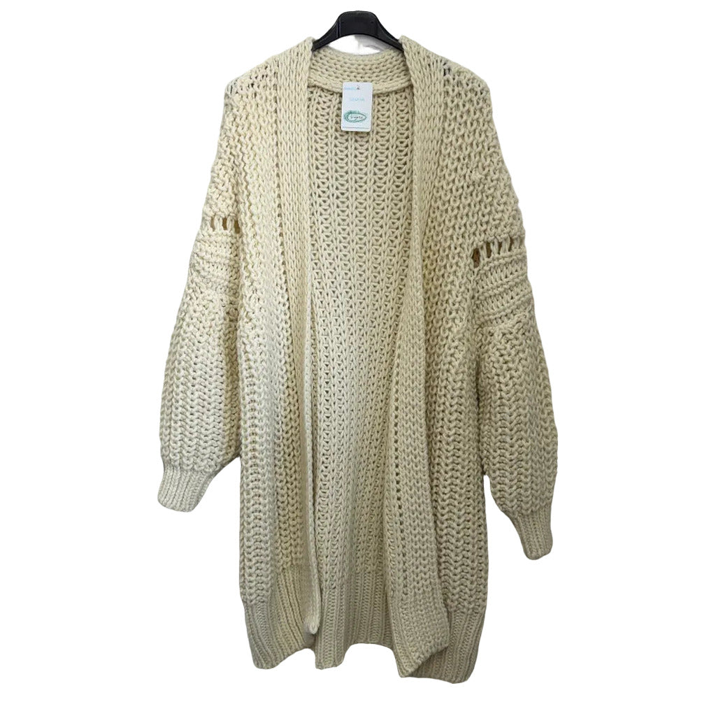 Chaqueta Cachemire serena en color Blanco crudo sobre fondo blanco para mujer Angara Moda