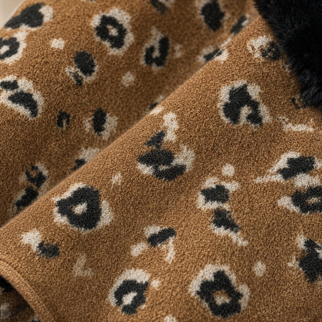 Detalle del tejido de Chaqueta textura nevada para mujer Angara Moda