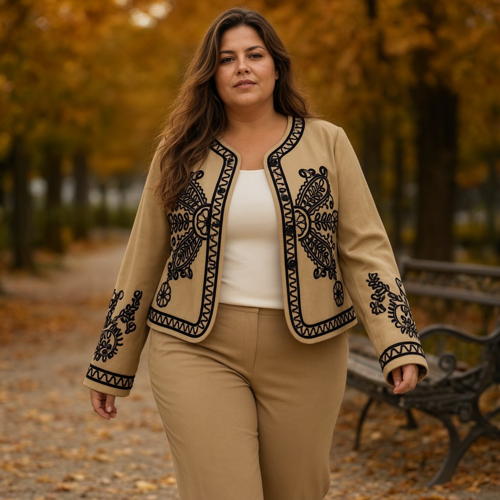 Chaqueta seda boreal con una modelo para mujer Angara Moda