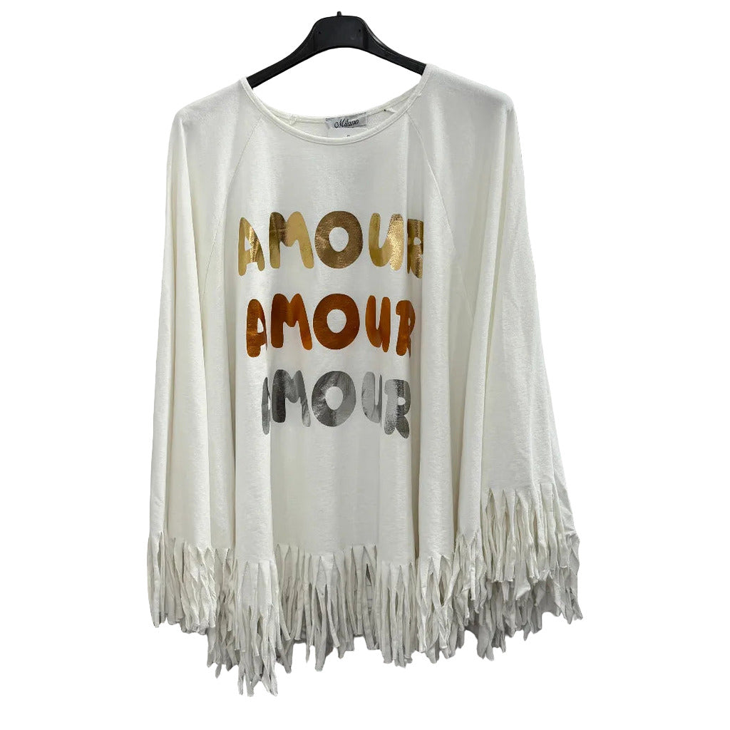 Poncho paño nordico en color Blanco sobre fondo blanco para mujer Angara Moda