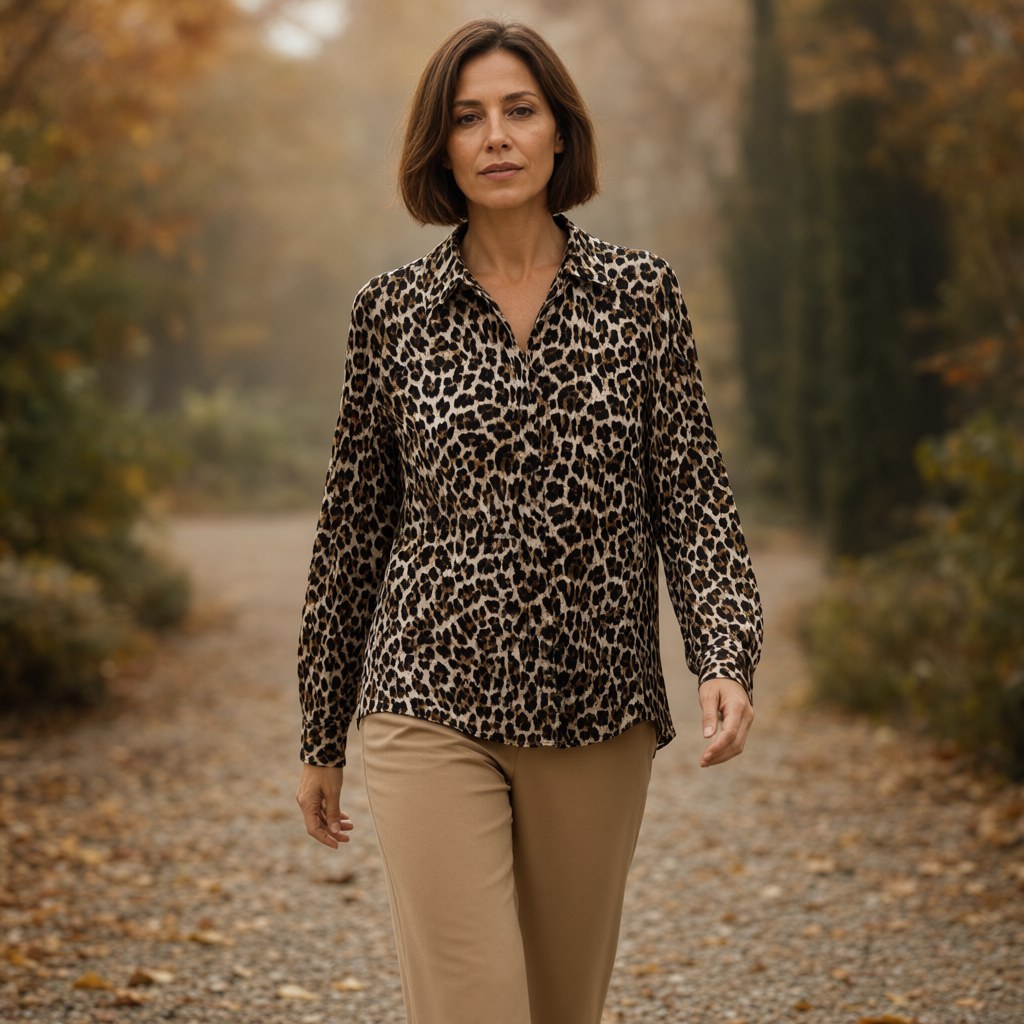 Camisa trigo con una modelo para mujer Angara Moda