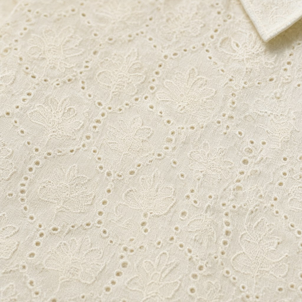 Detalle del tejido de Camisa origen para mujer Angara Moda
