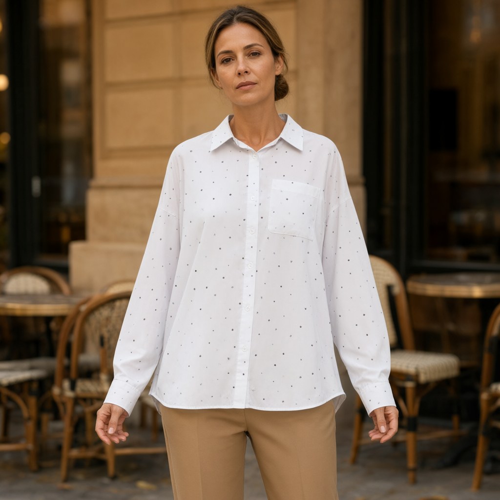 Camisa pino con una modelo para mujer Angara Moda