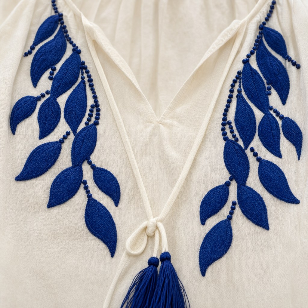 Detalle del tejido de Camisa olivia para mujer Angara Moda