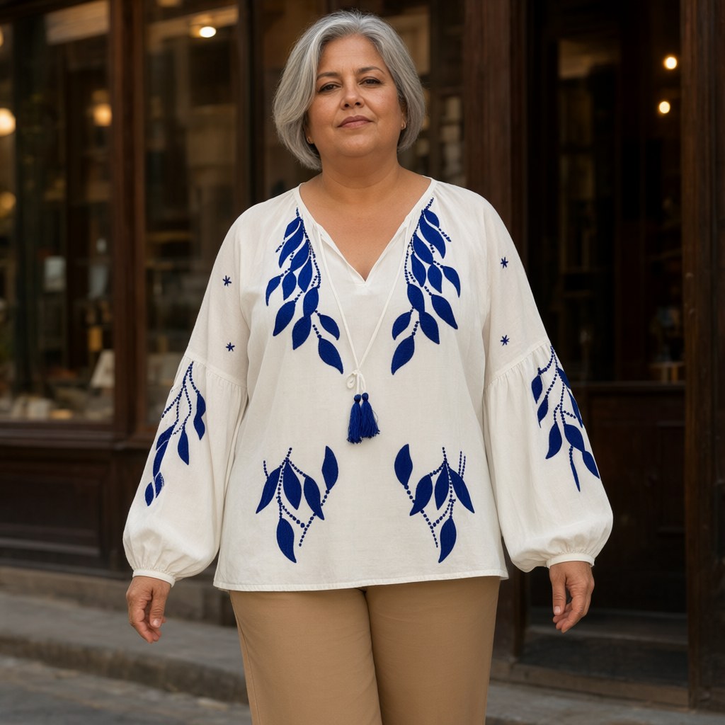 Camisa olivia con una modelo para mujer Angara Moda
