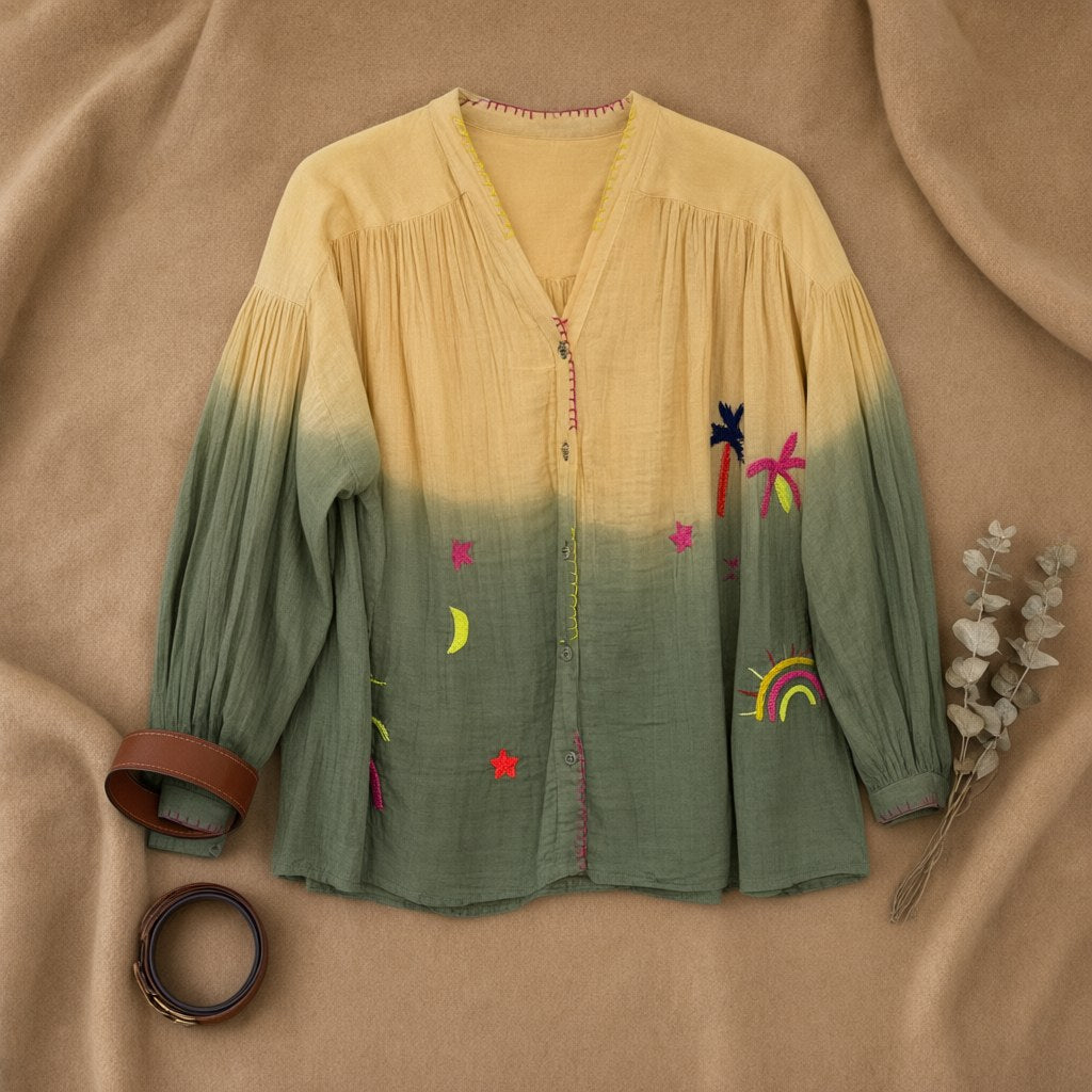 Camisa valle desde arriba para mujer Angara Moda