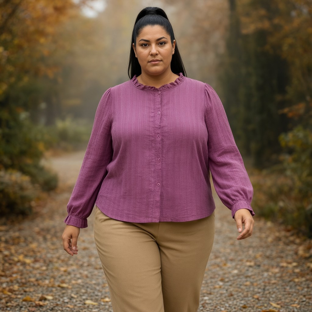 Camisa lluvia con una modelo para mujer Angara Moda