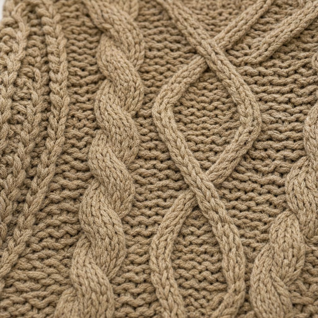 Detalle del tejido de Jersey punto grueso rustica para mujer Angara Moda
