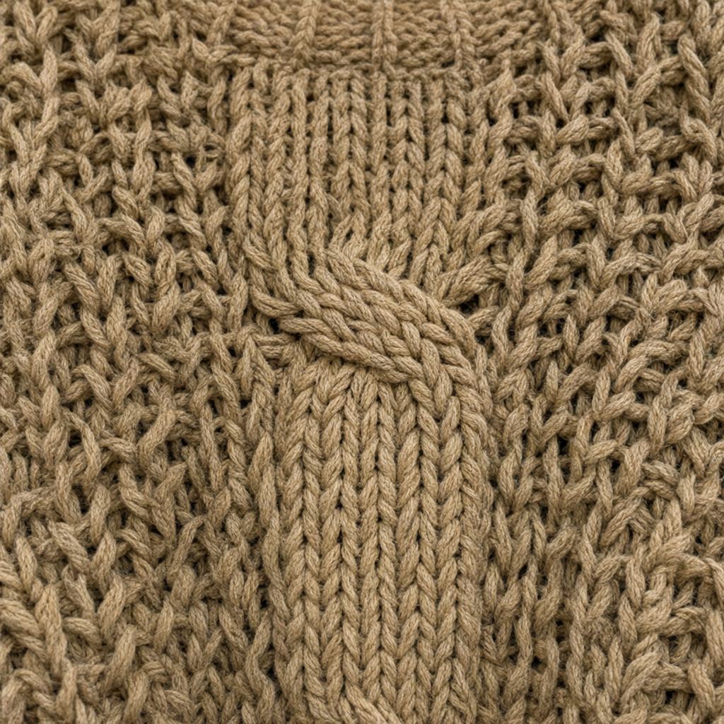 Detalle del tejido de Jersey punto grueso bravio para mujer Angara Moda