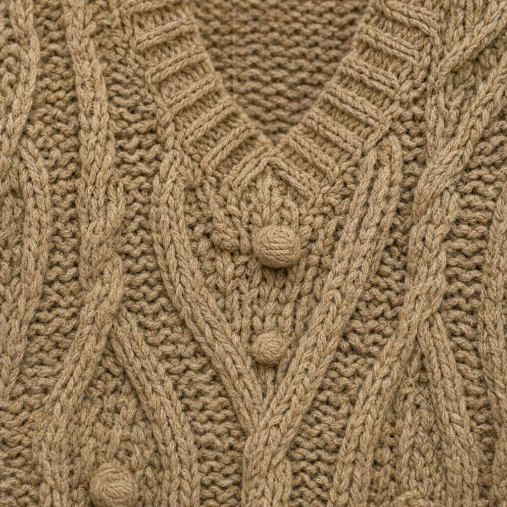 Detalle del tejido de Vestido punto grueso silvestre para mujer Angara Moda