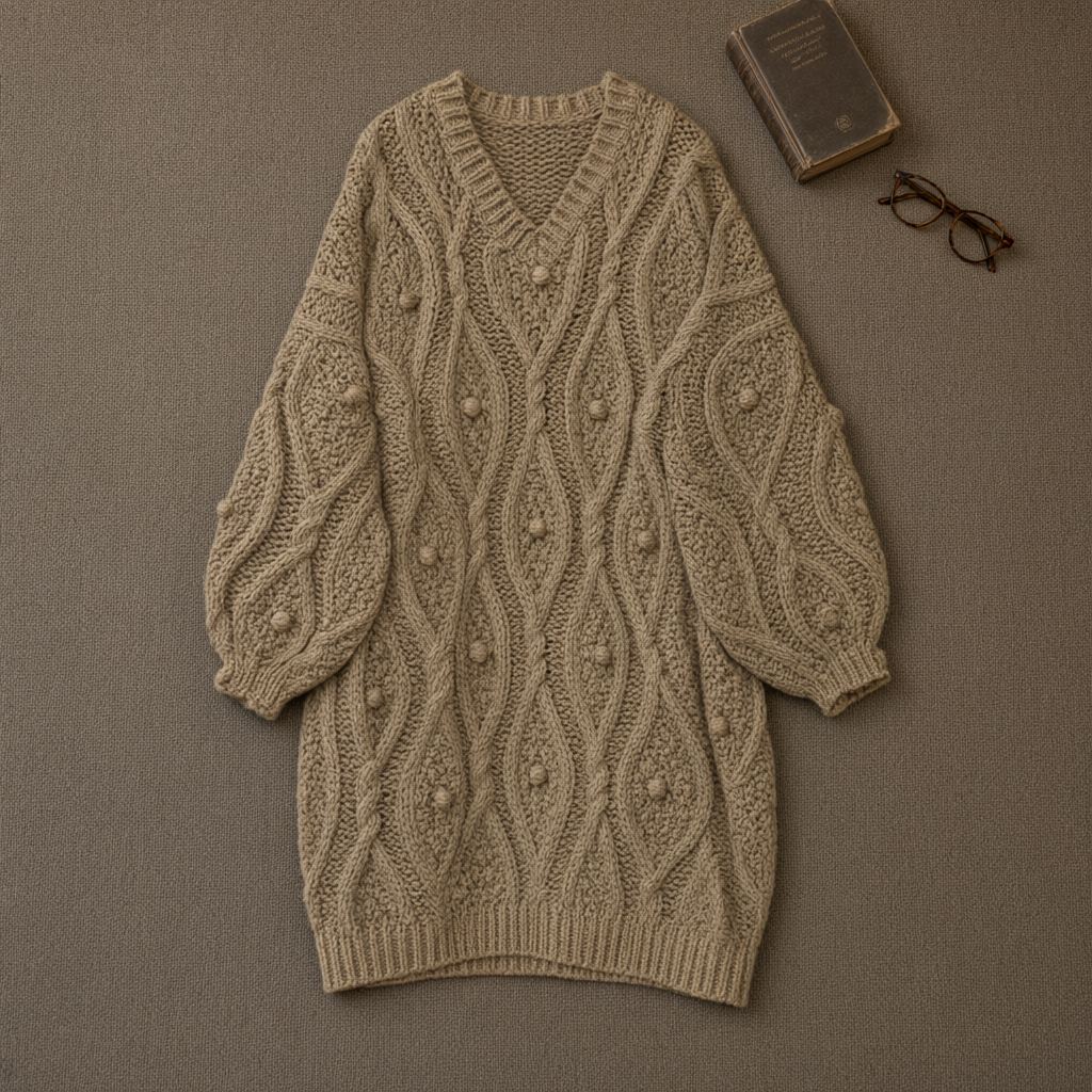 Vestido punto grueso silvestre desde arriba para mujer Angara Moda